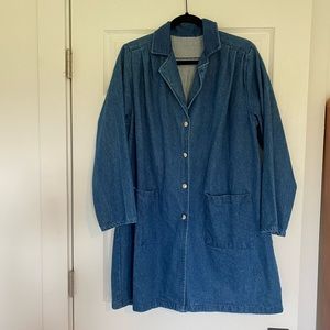 Vintage Denim Trench Jacket Size Large